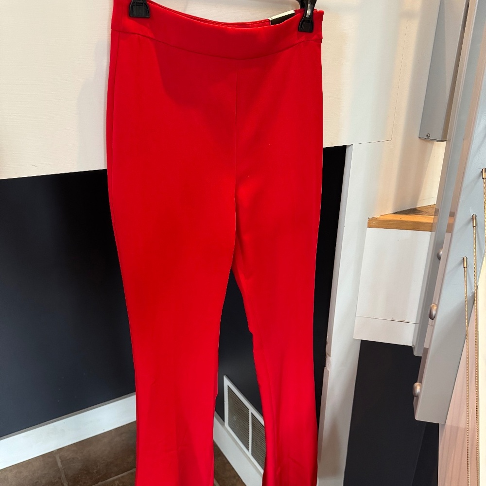 Express Red Flare High Rise Dress Pant NWT
